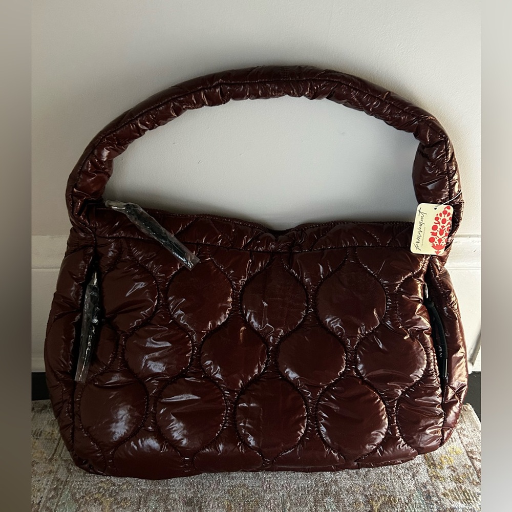 NWT FP Movement by Free People Quilted Nutshell Cocoa Brown Shoulder Bag